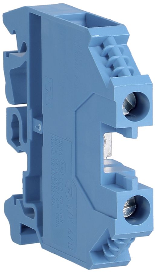 Borne de passage Hager 6mm², N, 1000V, à vis, ouvert sur le côté