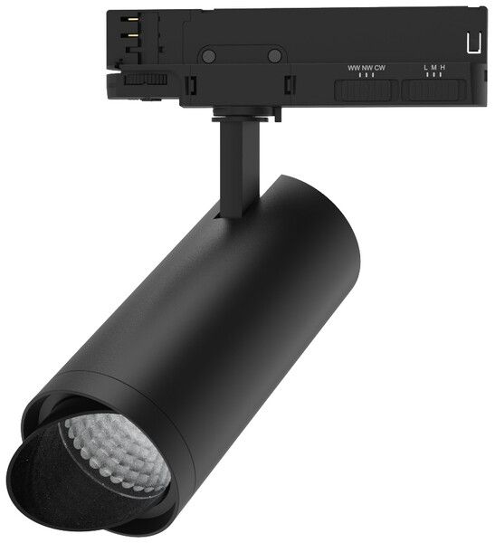 Spot LED DOTLUX SLIMtrack 30W 2577…3807lm 3000…4000K VAR AD3PH Ø75×171mm noir