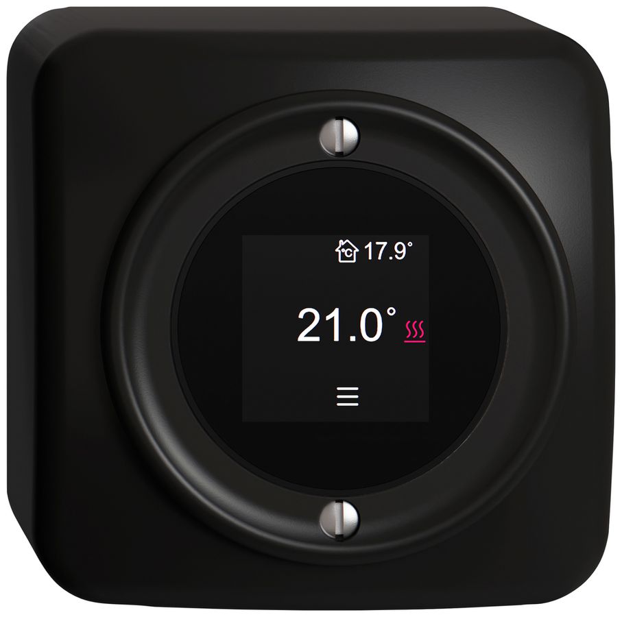 Termostato ambiente AP STANDARDdue SNAPFIX® 230VAC 4…30°C 76×76mm nero