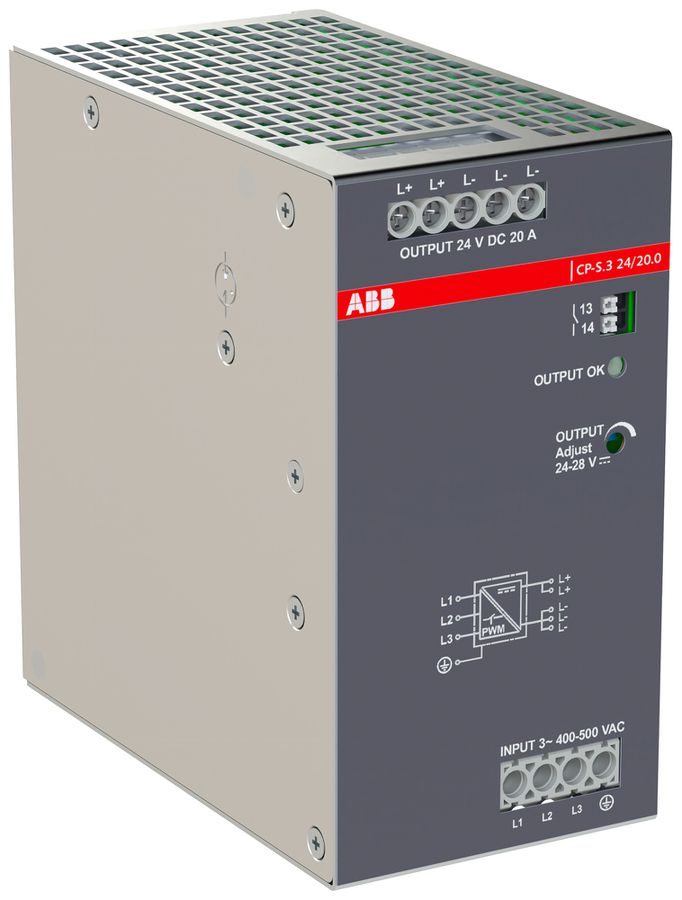 EB-Schaltnetzgerät ABB CP-S.3 24/20.0 320…575VAC 24…28VDC 20A 480W