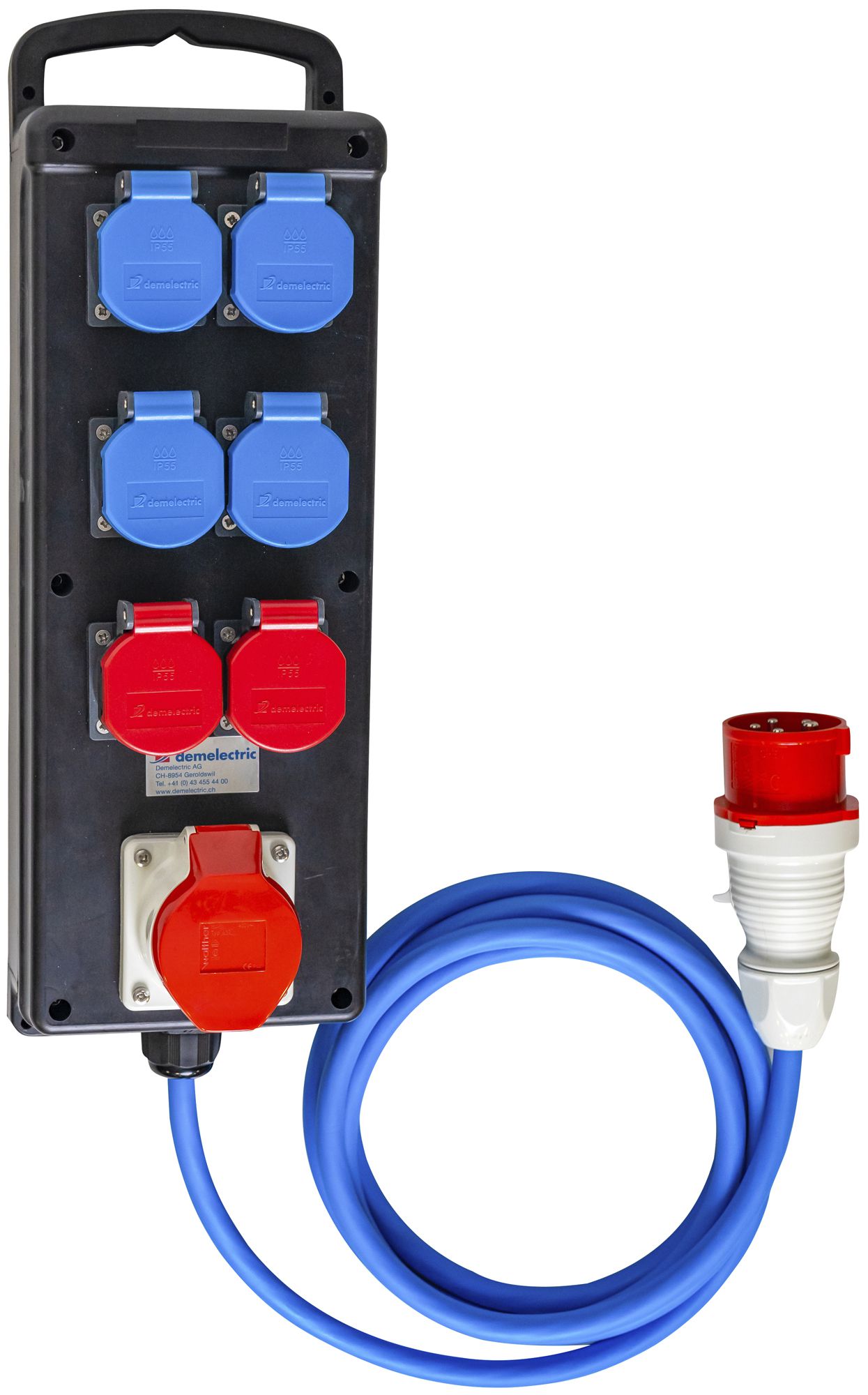 Stromverteiler DEM DB34030 16A 4×T23 2×T25 1×16A 3m 5×2.5mm² 16A