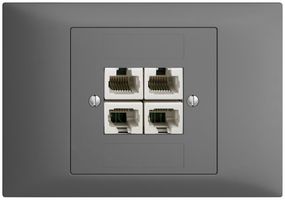 EB-Dose 4×RJ45/u 4P getr. EDIZIOdue dunkelgrau, ITplus