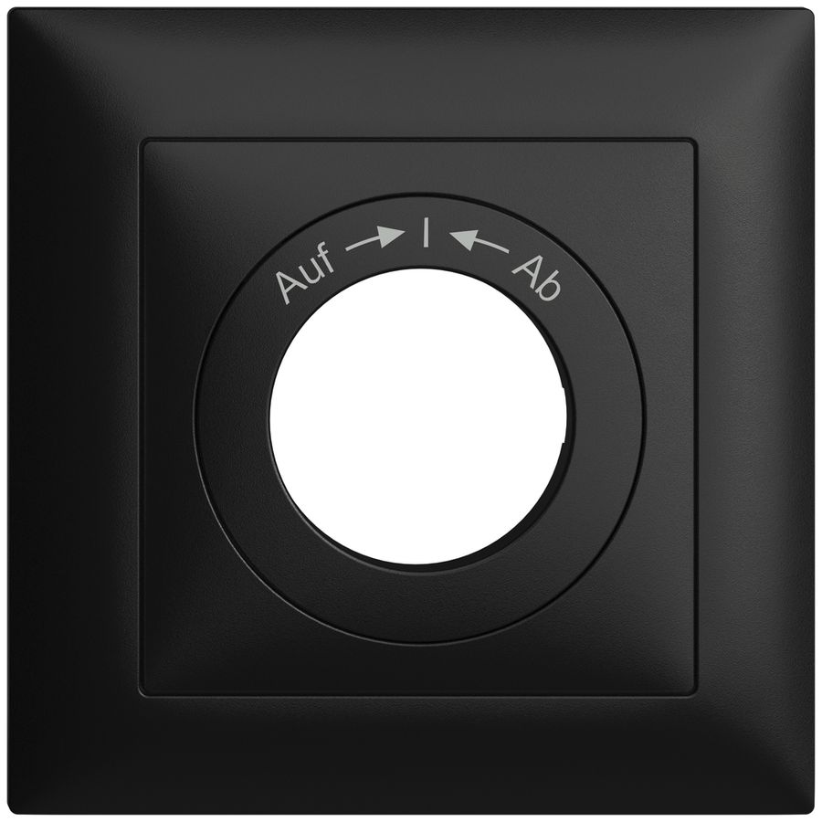 Kit frontale EDIZIOdue Auf->I<-Ab nero 88×88mm per pulsante girevole