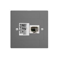 UP-Anschlussdose 1×TT,1×RJ45/u 4P EDIZIOdue dunkelgrau, ITplus ITM