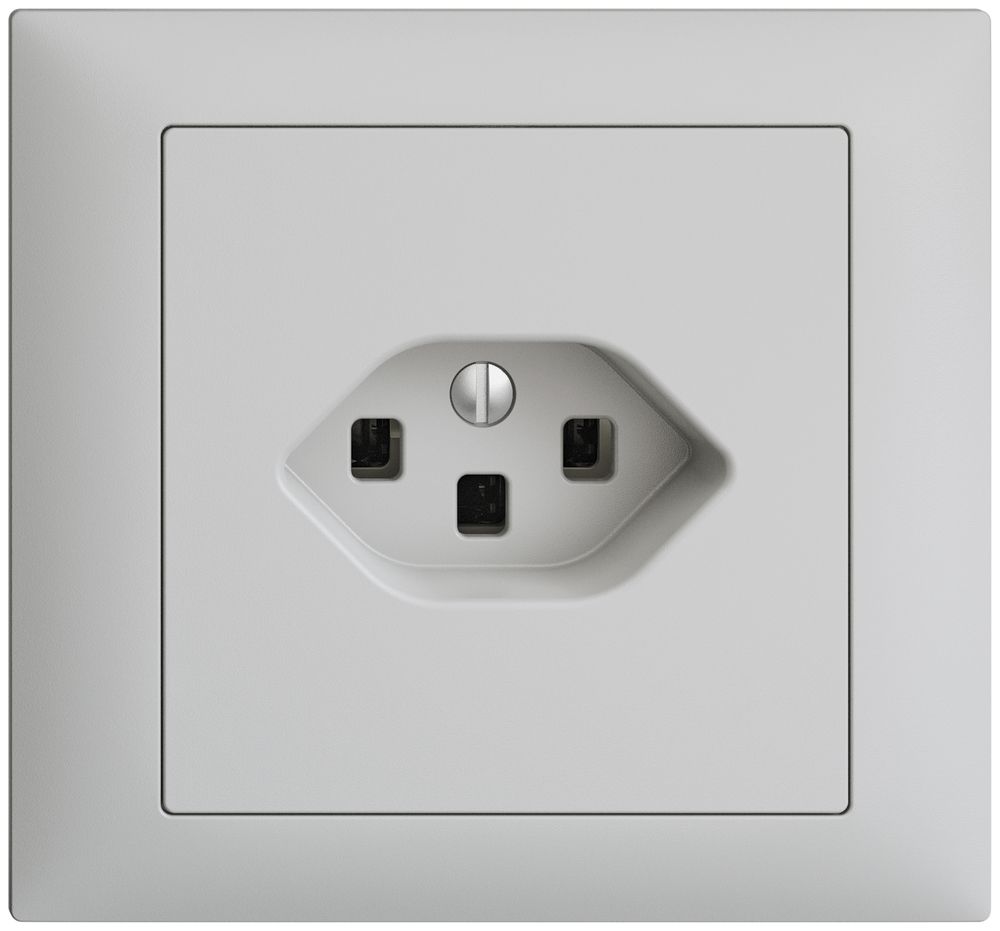 EB-Steckdose EDIZIOdue T23 16A hellgrau, mit Steckklemmen