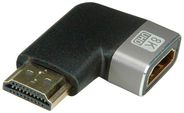 Adapter ROLINE HDMI→HDMI ST/BU 8K@60Hz UHD-2 90° passiv schwarz