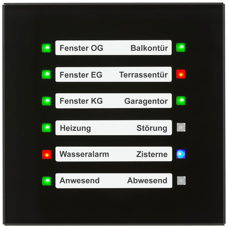 Apparecchio indicatore KNX INC MDT SCN-GLED1S.01S campo per designazione vetro