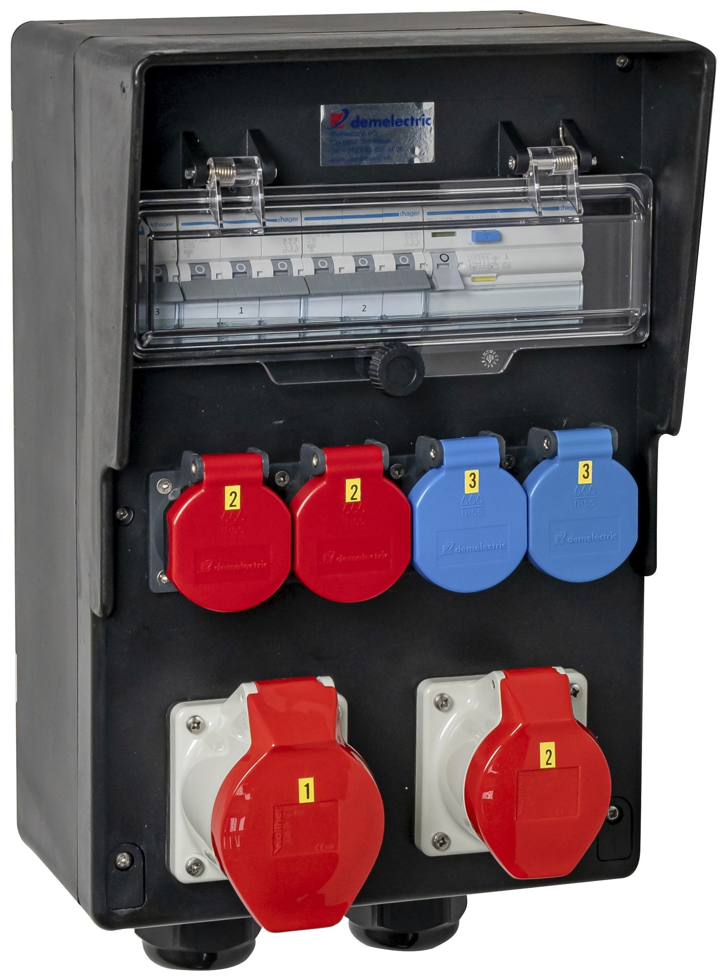 Stromverteiler DEM DB20717 63A 2×T23 2×T25 1×16A 1×32A