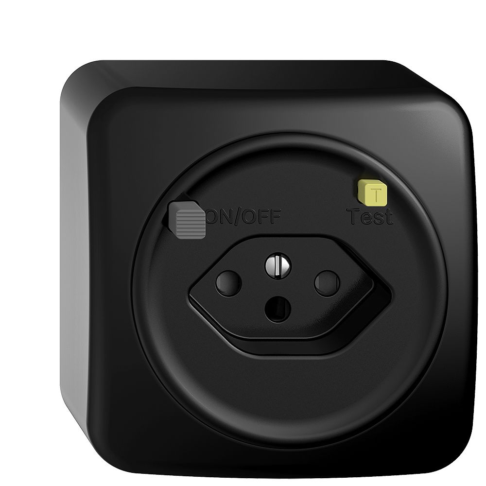 AP-Steckdose STANDARDdue T13 FI 30mA schwarz