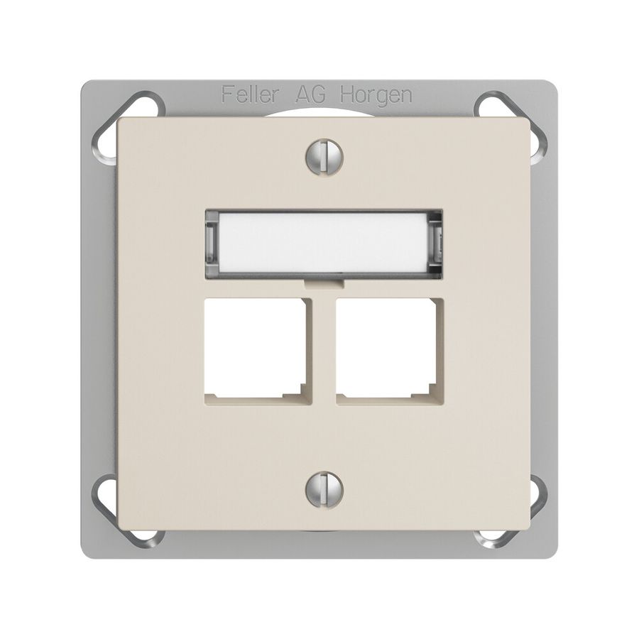 EB-Montageset S-One EDIZIOdue FM.TE für 2×RJ45 gerade, crema