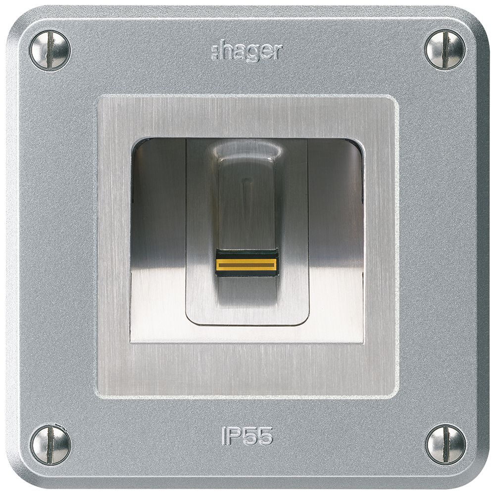 NUP-Fingerscanner Hager ekey-arte robusto C aluminium