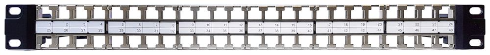 Patchpanel 19" Dätwyler PP KS 1HE geschirmt für 48×Keystone