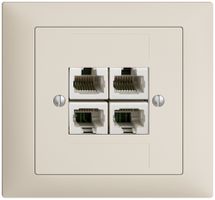 EB-Dose 4×RJ45/u 4P getr. EDIZIOdue crema, ITplus