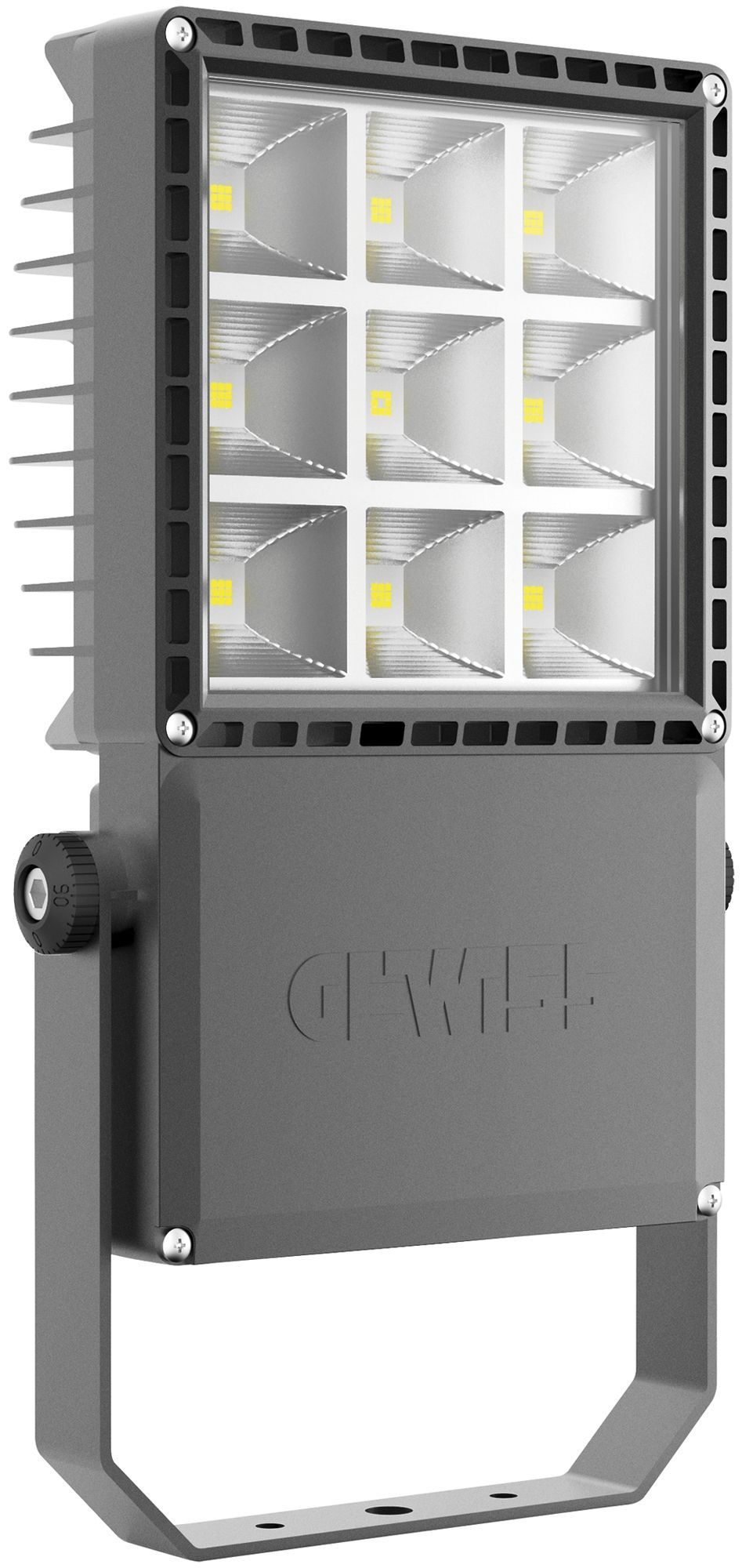 LED-Strahler GEWISS SMART ASYM 165W 20000lm 4000K IP66 460×260×98mm anthrazit