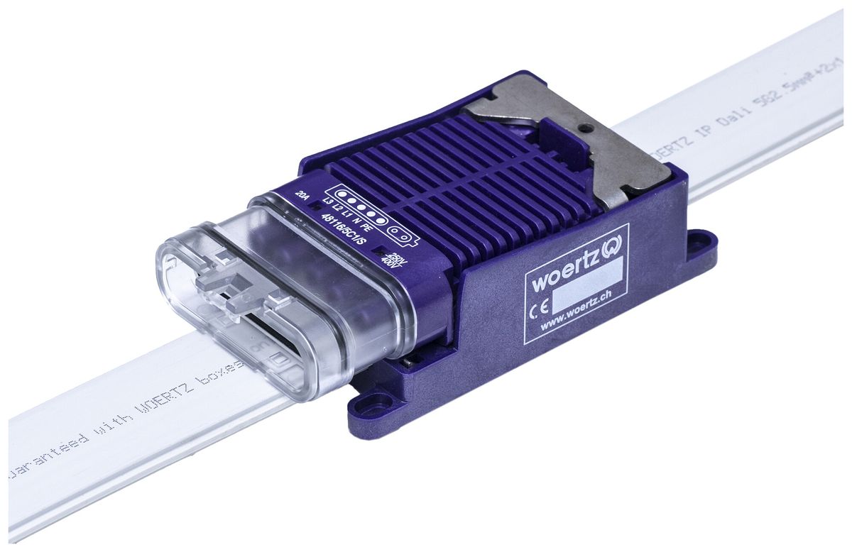 Boîte de raccordement rapide Woertz pour câble plat DALI IP IP68 5P C1 3L