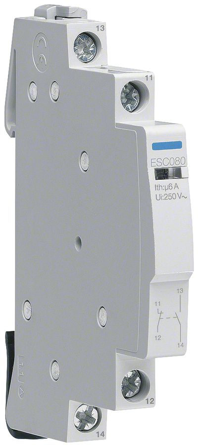 Hilfsschalter Hager 6A 230VAC 1 Schliesser 1 Öffner 0 Wechsler 0.5TE