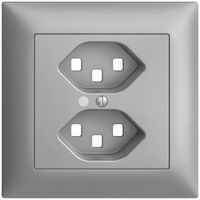 UP-Frontset EDIZIOdue silver 88×88mm 2×T23 mit Linse