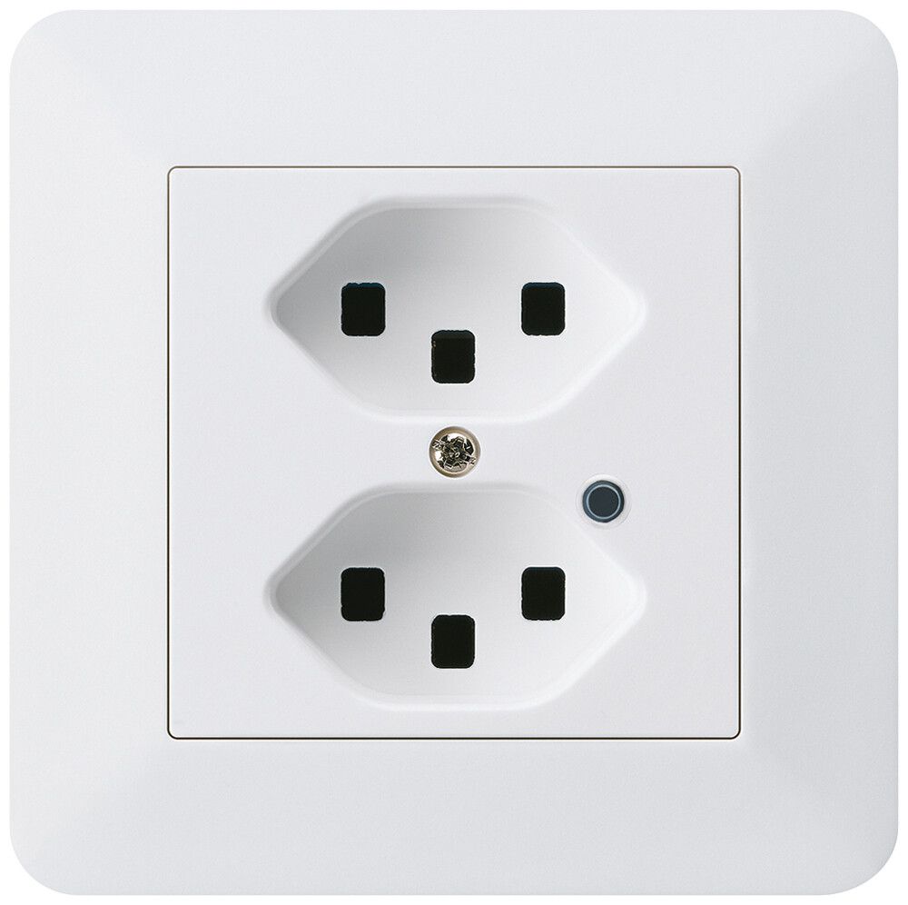 UP-Steckdose Hager kallysto.trend 2×T23 beleuchtet C ultraweiss