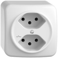 AP-Steckdose STANDARDdue SNAPFIX® 2×T13 1×S ws