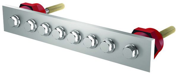 Potenzialausgleichsschiene Flury PA 20, Cu vsn, 1-reihig, 270×40×5mm, 6×M10