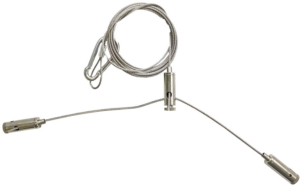 Jeu de cordes de suspension ELBRO, acier inoxydable, 2m, composé de 2 pièces