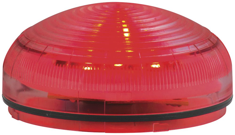 Sirena Hugentobler SIR-E LED S con luce, rosso, senza base, IP65, Ø92×62mm