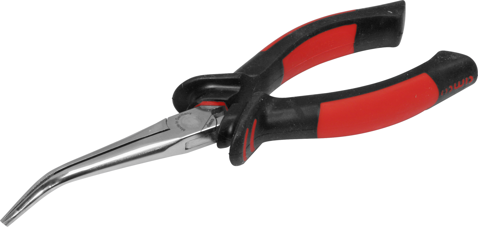 Pince pour mécanicien coudée, plate, ronde, 190mm