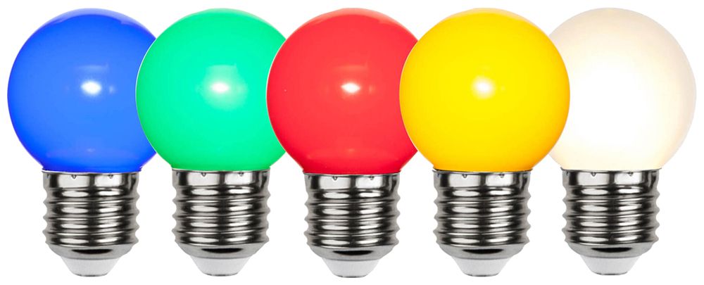 Lichterkette M. Schönenberger 230V 8W 8×LED E27 mehrfarbig 6m IP44 T13 IP55