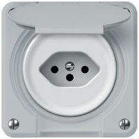 Steckdose robusto 1×T13 10A 250V 86×86mm IP21 grau