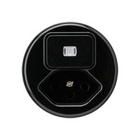 Einsatz zu UP-Leuchtkombination basico 6/1L +Typ 13 schwarz mit Kinderschutz