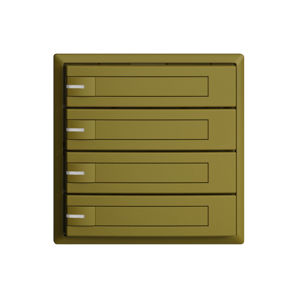 Poussoir ENC KNX 4× EDIZIOdue olive RGB avec LED avec insert papier