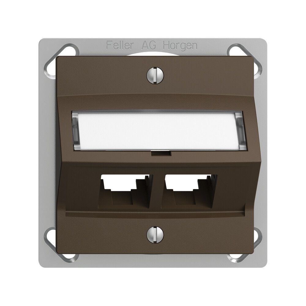 EB-Montageset S-One EDIZIOdue FM.TE für 2×RJ45 schräg, coffee