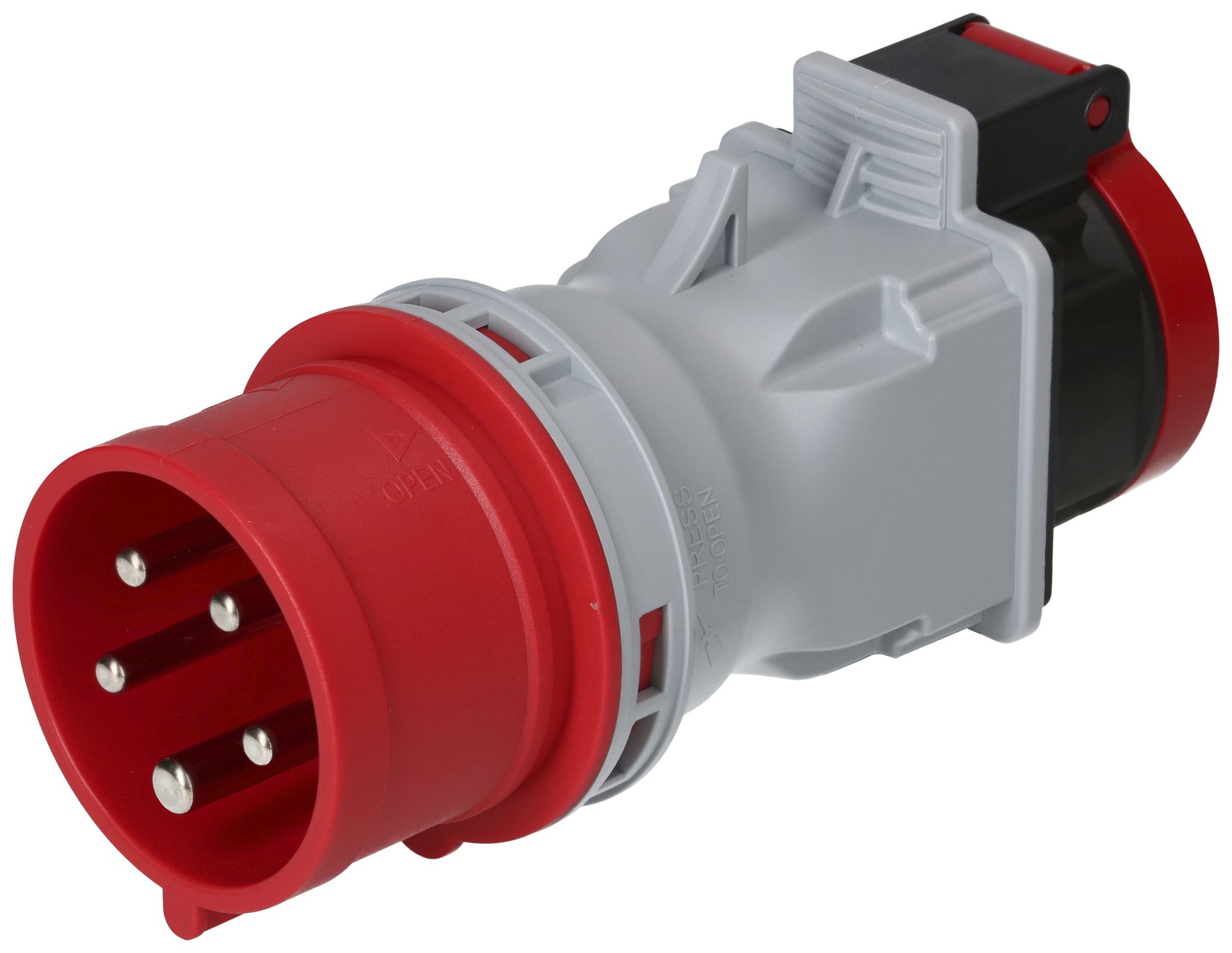 Übergangsstecker MH Stecker CEE 16A/Steckdose Typ 25 rot 400V 16A IP44/IP55