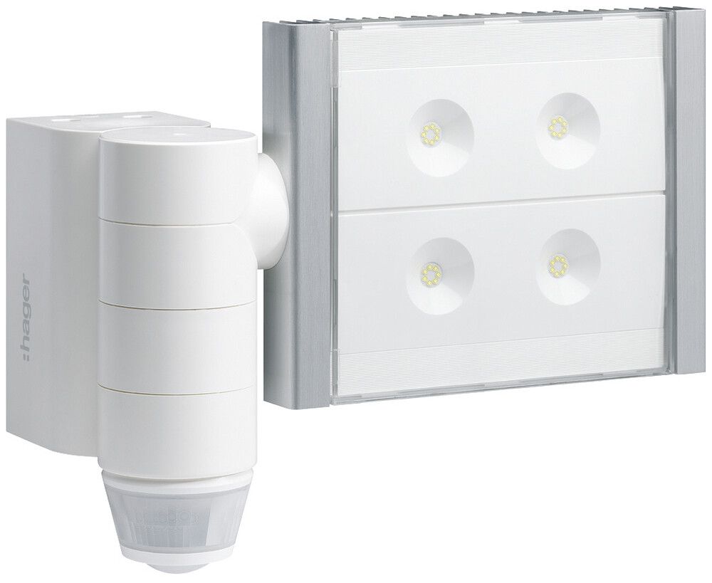 Automatik-LED-Strahler Hager quicklink mit KNX-Bewegungsmelder 200/360° weiss