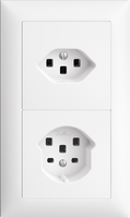 UP-Kombination Edue 2x1, Steckdose T23 + Steckdose T25 ws