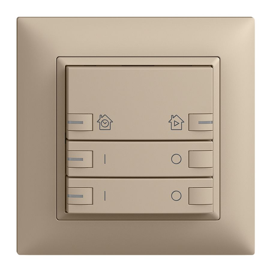 UP-Frontset EDIZIOdue zeptrionAIR ON/OFF 2K mit Bez. mit LED sand