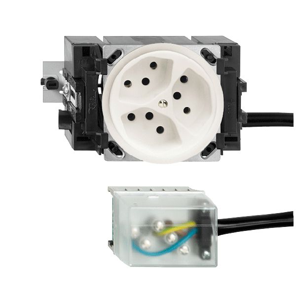 Prise INC FH 3×T13 L2 blanc 53mm, pour câble plat Powerbus