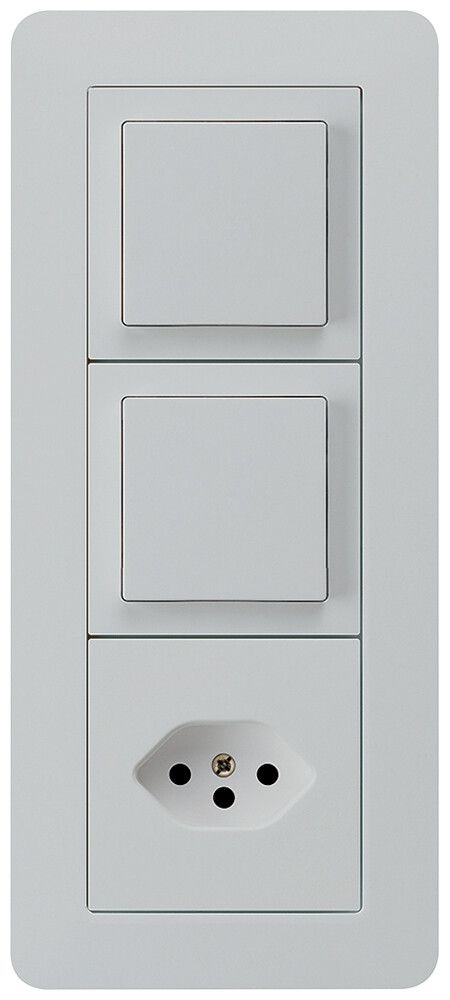 UP-Kombination kallysto.trend Gr.I-I-I vertikal 2×Schalter S3+Typ 13 lichtgrau