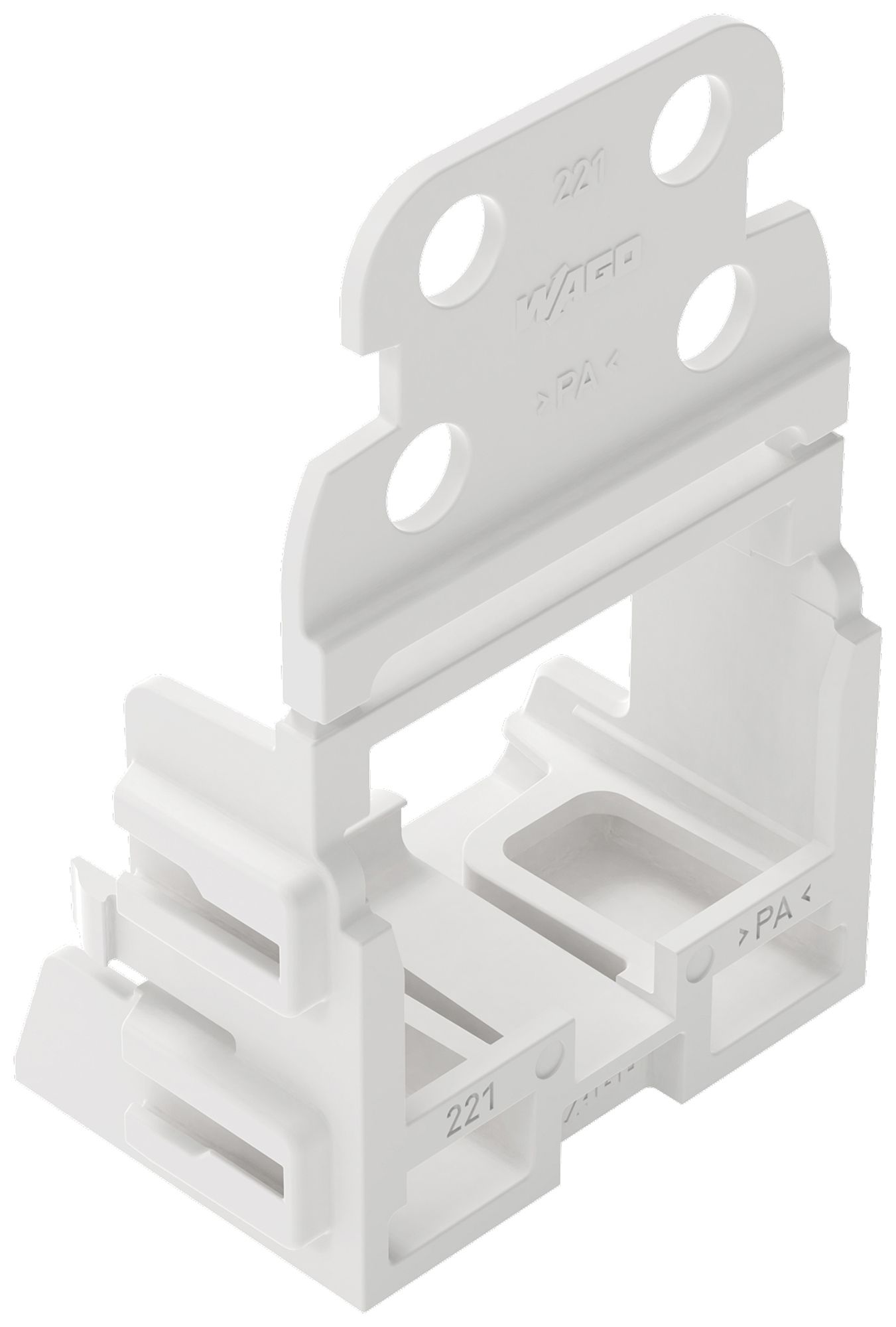 Adaptateur de fixation WAGO a.décharge de traction p.10×4mm² pied p.montage bc