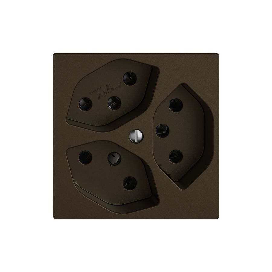 Steckdose EDIZIO.liv SNAPFIX® 3×T13 3×S br