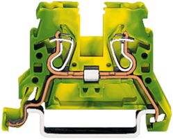 Durchgangsklemme WAGO 2L 4mm² grün/gelb
