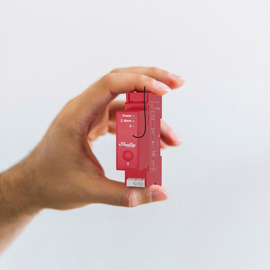 EB-RF-Schaltaktor Shelly Wave Pro 1PM Z-Wave 1-Kan 110…240V 2×DI 1TE