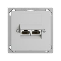 EB-Dose 2×RJ45/s 4P getr. EDIZIOdue hellgrau ITplus