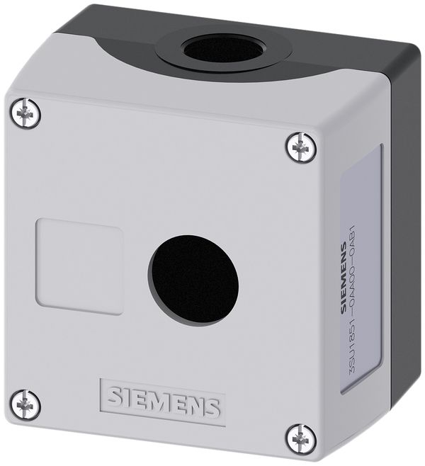 Gehäuse Siemens SIRIUS ACT, 1-fach, Schildkerbung, Metall grau