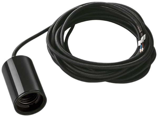 Pendelleuchte SLV FITU E27 50W mit Kabel 5m rund IP20 schwarz