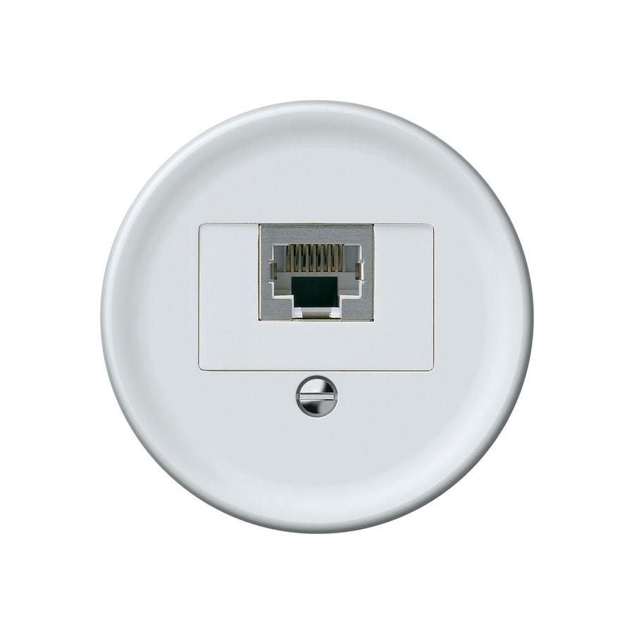 Anschlussdose origin RJ45 8(4) Kat.6 gerade geschirmt 60×60mm weiss