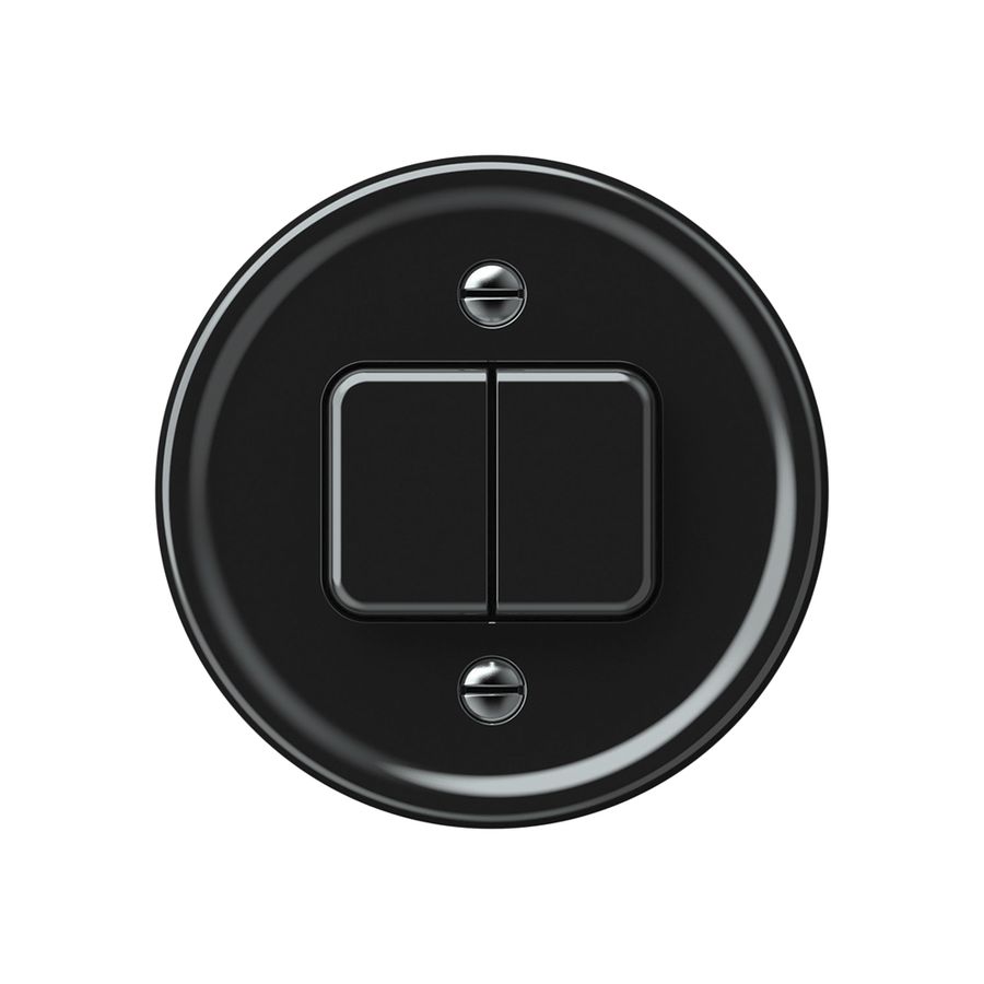 Druckschalter origin Sch 1 (3+3) 60×60mm schwarz