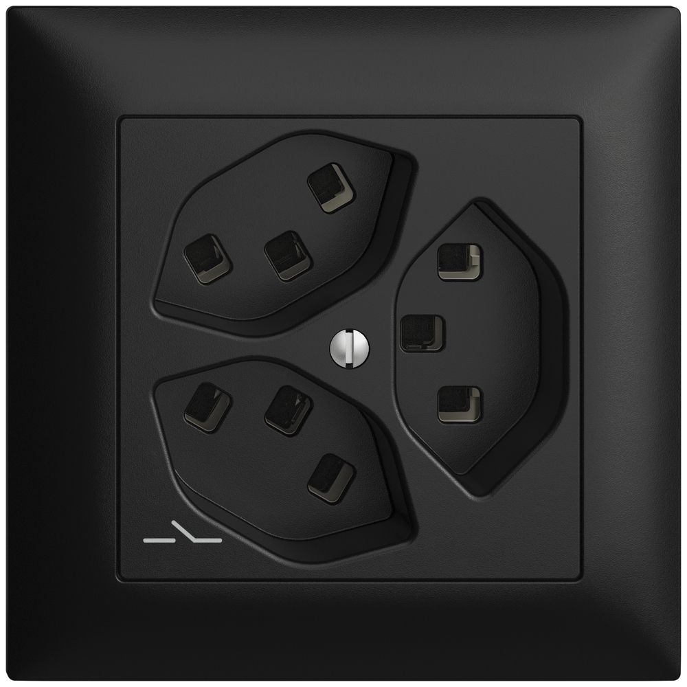 Presa INC 3×T23 Feller EDIZIOdue FMI, 1×separato, morsetti a innesto, nero