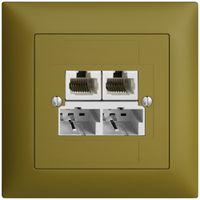 UP-Dose SOHO 2×TT/2×RJ45/u olive getr.ITplus EDIZIOdue