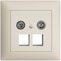 UP-Multimediadose 11dB Edue FMI, Enddose/Durchgangsdose, f.2×RJ45 Keystone, cr